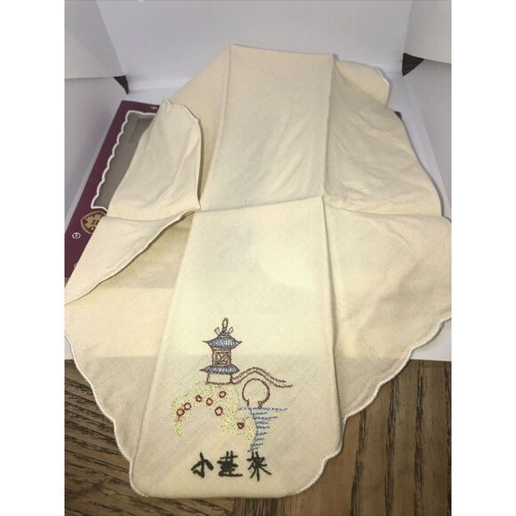 Vintage 100% Pure Silk Embroidered Handkerchief Set - Yantai China Int'l Travel - Picture 5 of 7